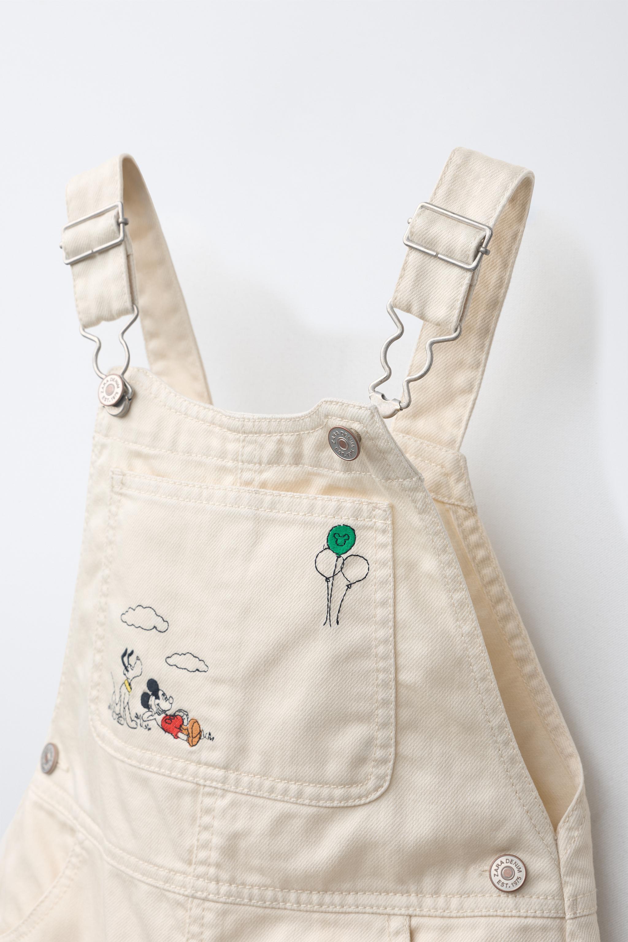 SALOPETTE EN SERGÉ À BRODERIES MICKEY MOUSE © DISNEY